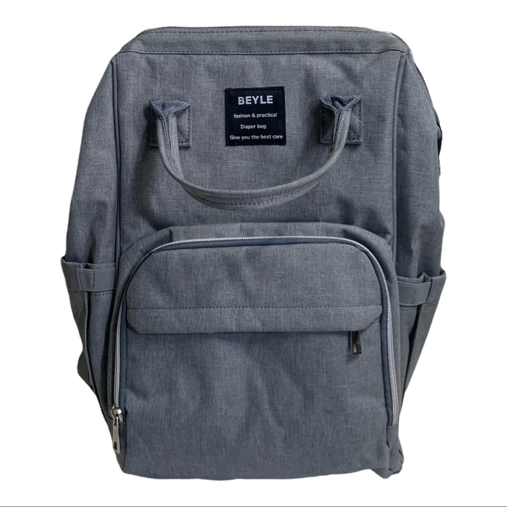 Diaper Bag Gray Multi Function Usb Battery Access… - image 1